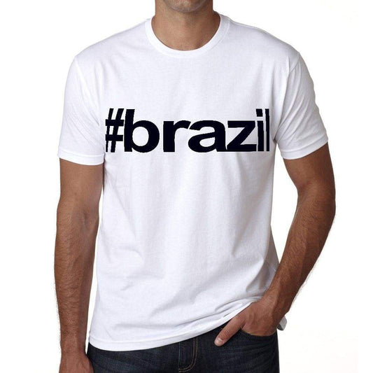 Brazil Hashtag Mens Short Sleeve Round Neck T-Shirt 00076