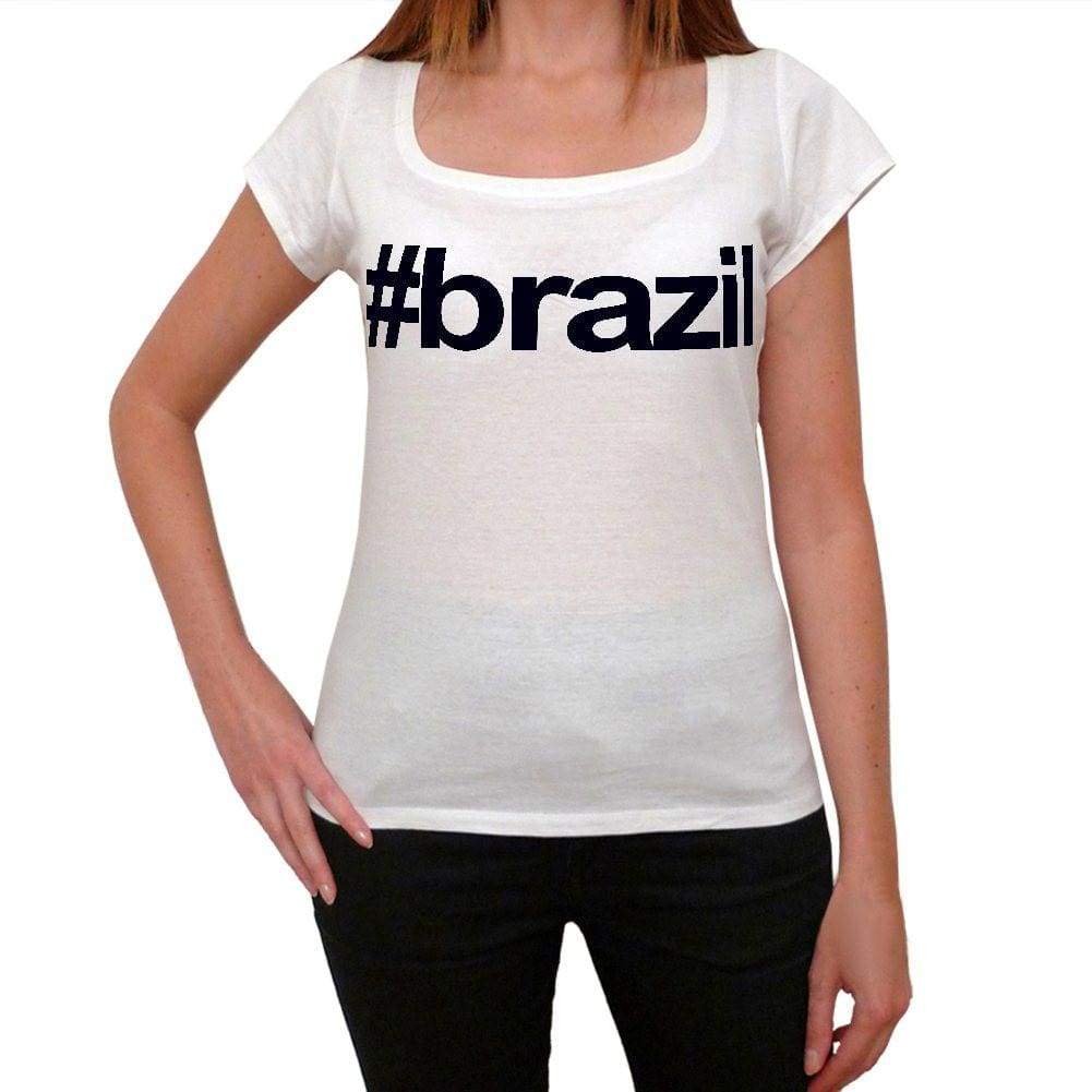 Brazil Hashtag Womens Short Sleeve Scoop Neck Tee 00075