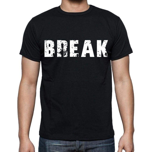 Break White Letters Mens Short Sleeve Round Neck T-Shirt 00007