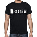 Britisches, weiße Buchstaben, Herren-Kurzarm-Rundhals-T-Shirt 00007