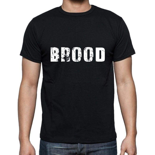Brood Mens Short Sleeve Round Neck T-Shirt 5 Letters Black Word 00006 - Casual