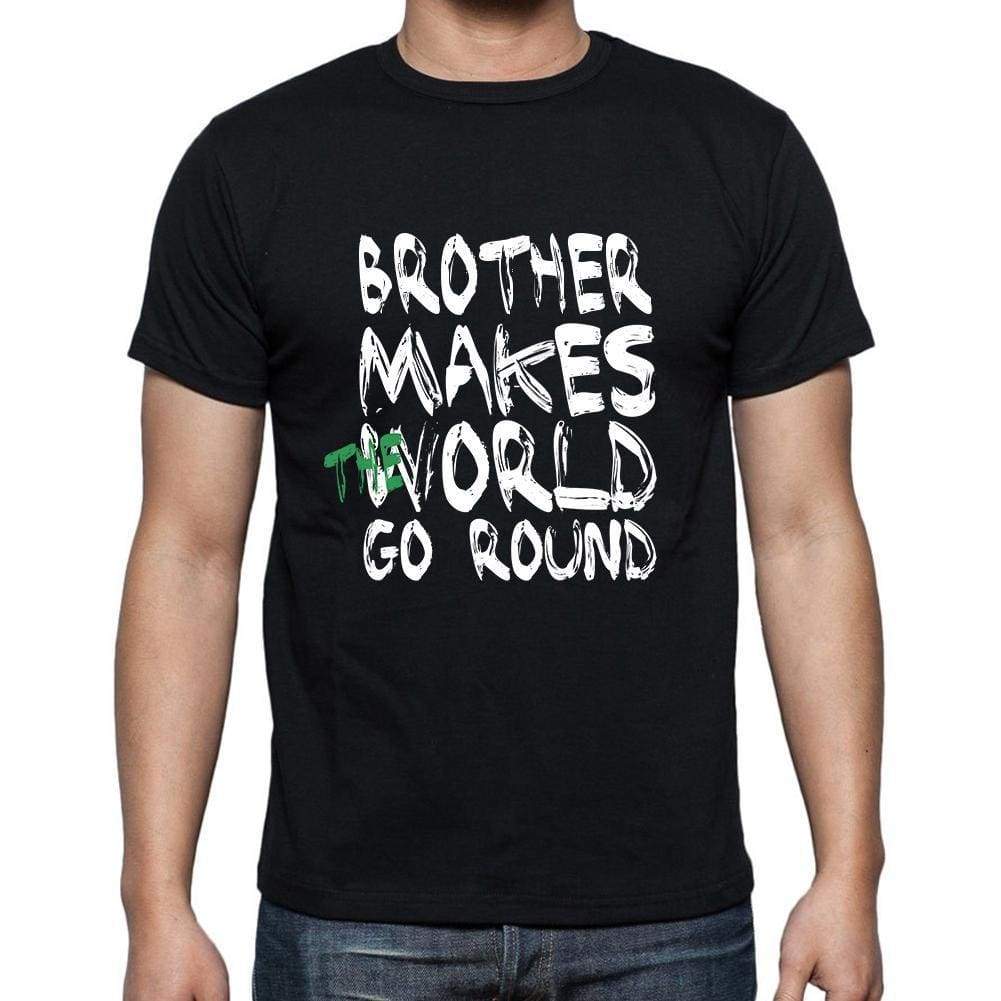 Brother World Goes Round Mens Short Sleeve Round Neck T-Shirt 00082 - Black / S - Casual