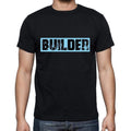 Builder t shirt, mens t-shirt, occupation, S Size, Black, Cotton
