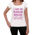 BUILDER, What Happened, White, Women's Short Sleeve Round Neck T-shirt 00315