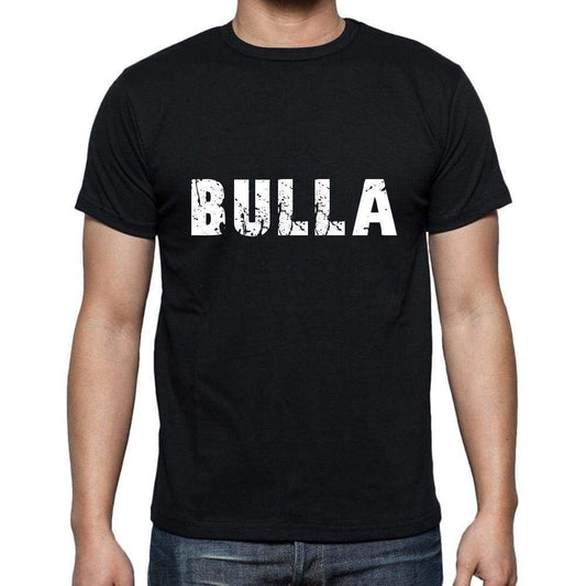 Bulla Mens Short Sleeve Round Neck T-Shirt 5 Letters Black Word 00006 - Casual