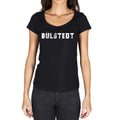 bülstedt, German Cities Black, Women's Short Sleeve Round Neck T-shirt 00002