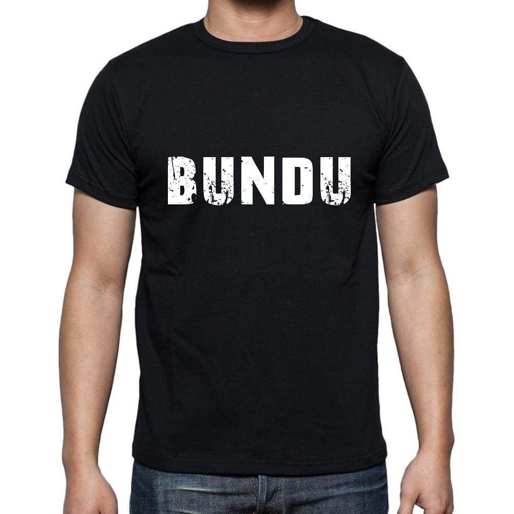 Bundu Mens Short Sleeve Round Neck T-Shirt 5 Letters Black Word 00006 - Casual