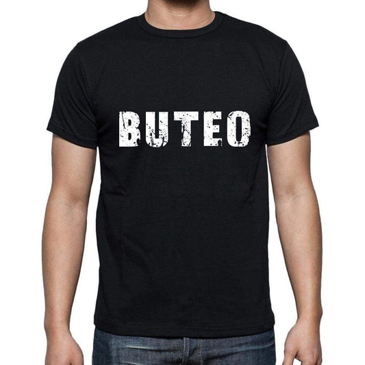 Buteo Mens Short Sleeve Round Neck T-Shirt 5 Letters Black Word 00006 - Casual