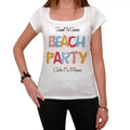 Cala En Blanes, Beach Party, White, Women's Short Sleeve Round Neck T-shirt 00276