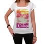Calayo Escape To Paradise Womens Short Sleeve Round Neck T-Shirt 00280 - White / Xs - Casual