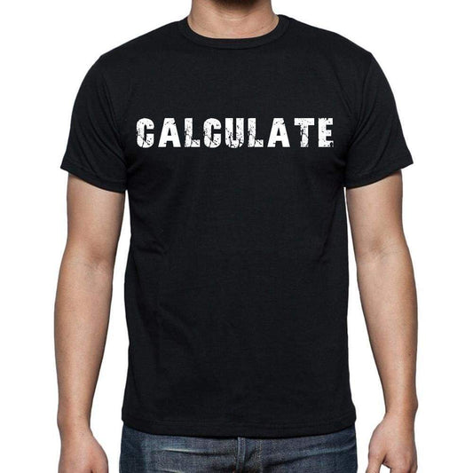 Calculate Mens Short Sleeve Round Neck T-Shirt Black T-Shirt En
