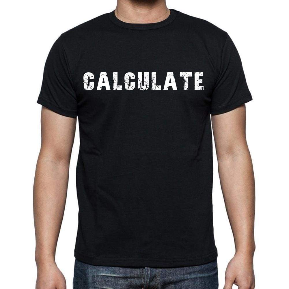 Calculate Mens Short Sleeve Round Neck T-Shirt Black T-Shirt En