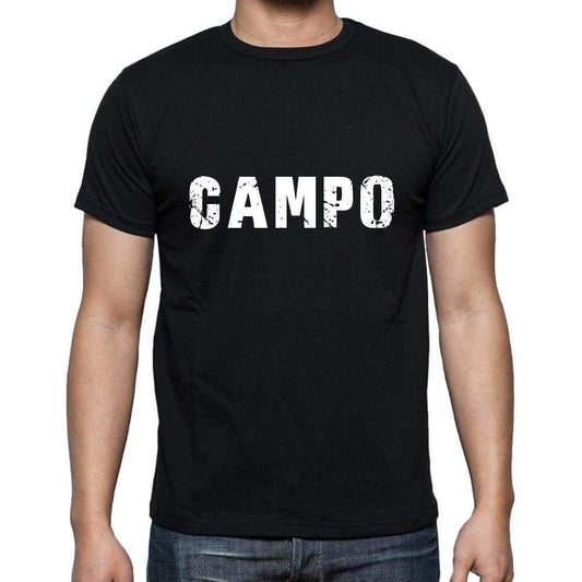 Campo Mens Short Sleeve Round Neck T-Shirt 5 Letters Black Word 00006 - Casual