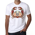 Cancer zodiac sign, Men's White tee, 100% Cotton 00213