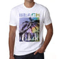 Candol Beach Palm White Mens Short Sleeve Round Neck T-Shirt - White / S - Casual