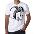 Capricorn Tattoo 1, Men's White tee, 100% Cotton 00162