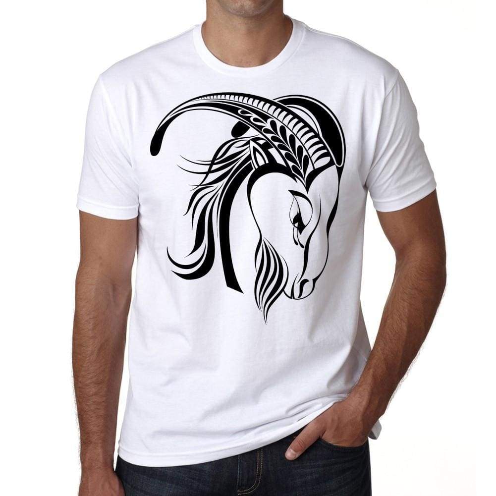 Capricorn Tattoo 1 Mens White Tee 100% Cotton 00162