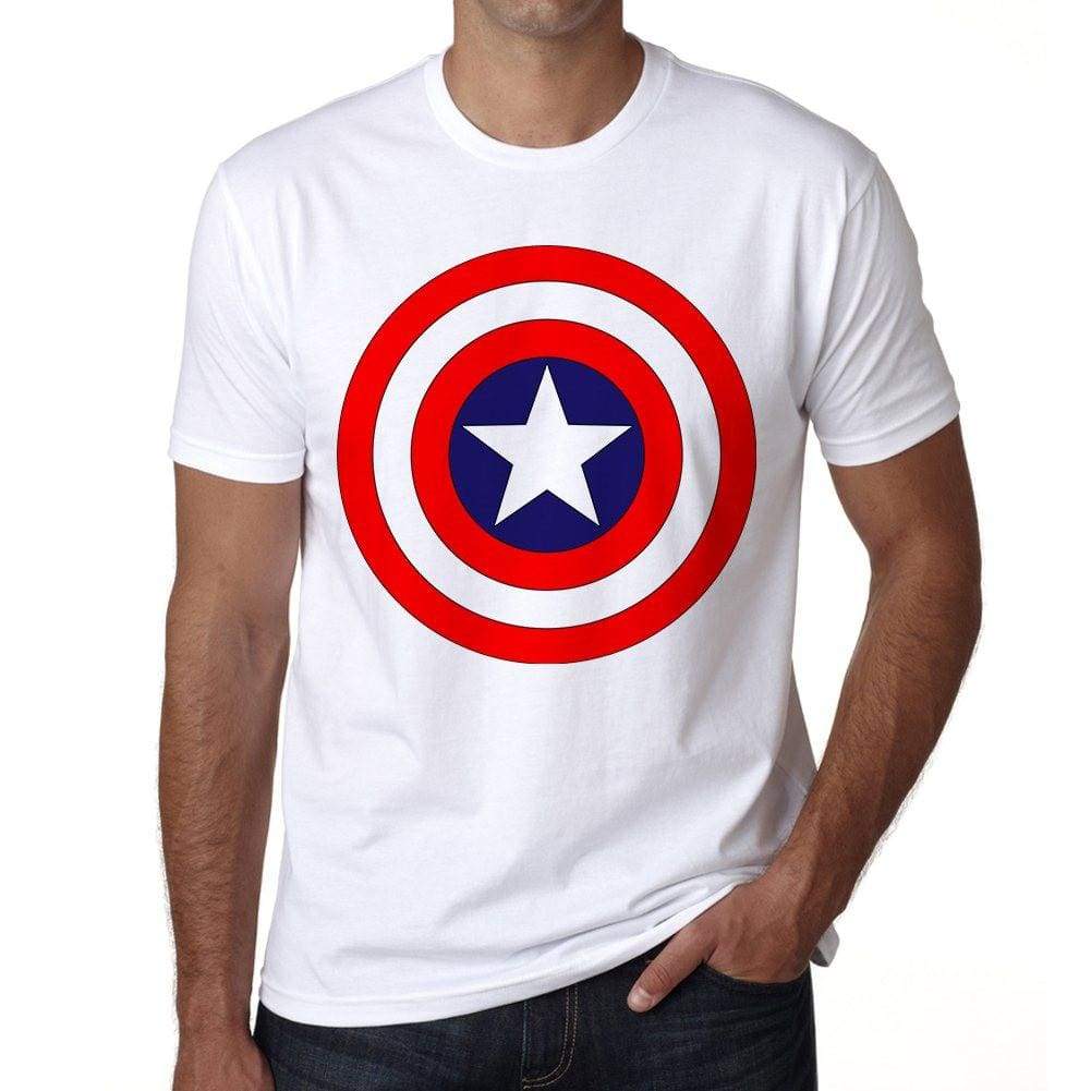 Captan America Logo Shield Mens Short Sleeve Round Neck T-Shirt