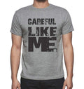 CAREFUL Like me, Grey, Men's Short Sleeve Round Neck T-shirt 00066