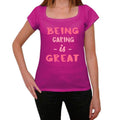 Caring, Being Great, Pink, Women's Short Sleeve Round Neck T-shirt, gift t-shirt 00335