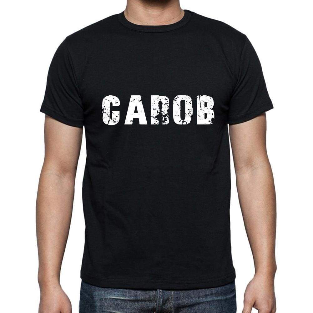 Carob Mens Short Sleeve Round Neck T-Shirt 5 Letters Black Word 00006 - Casual