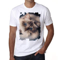 Cat Face Tshirt, Men's tee, White, 100% Cotton 00186