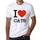 Cats I Love Animals White Mens Short Sleeve Round Neck T-Shirt 00064 - White / S - Casual