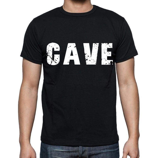 Cave White Letters Mens Short Sleeve Round Neck T-Shirt 00007