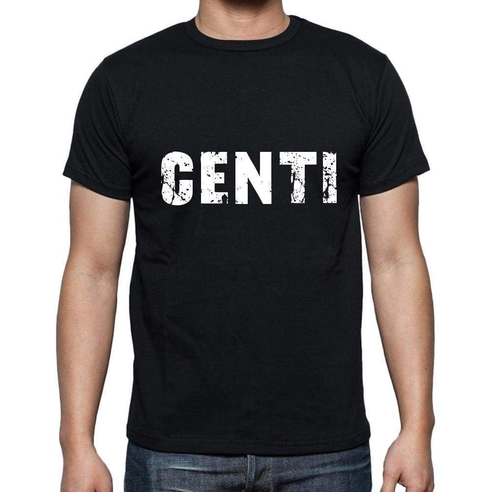 Centi Mens Short Sleeve Round Neck T-Shirt 5 Letters Black Word 00006 - Casual