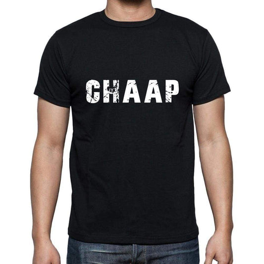 Chaap Mens Short Sleeve Round Neck T-Shirt 5 Letters Black Word 00006 - Casual
