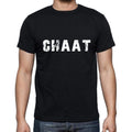 chaat Men's Short Sleeve Round Neck T-shirt , 5 letters Black , word 00006