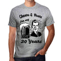 Cheers and Beers For My 20 Years Men's T-shirt Grey 20th Birthday Gift 00416