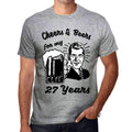 Cheers and Beers For My 27 Years Men's T-shirt Grey 27th Birthday Gift 00416
