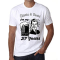 Cheers and Beers For My 27 Years Men's T-shirt White 27th Birthday Gift 00414