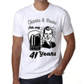 Cheers and Beers For My 41 Years Men's T-shirt White 41th Birthday Gift 00414