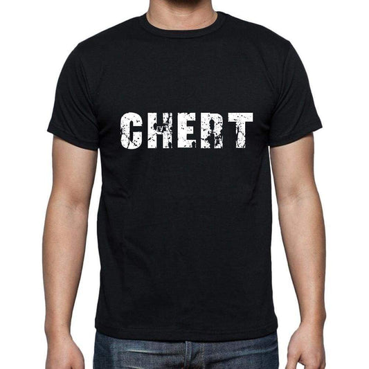 Chert Mens Short Sleeve Round Neck T-Shirt 5 Letters Black Word 00006 - Casual