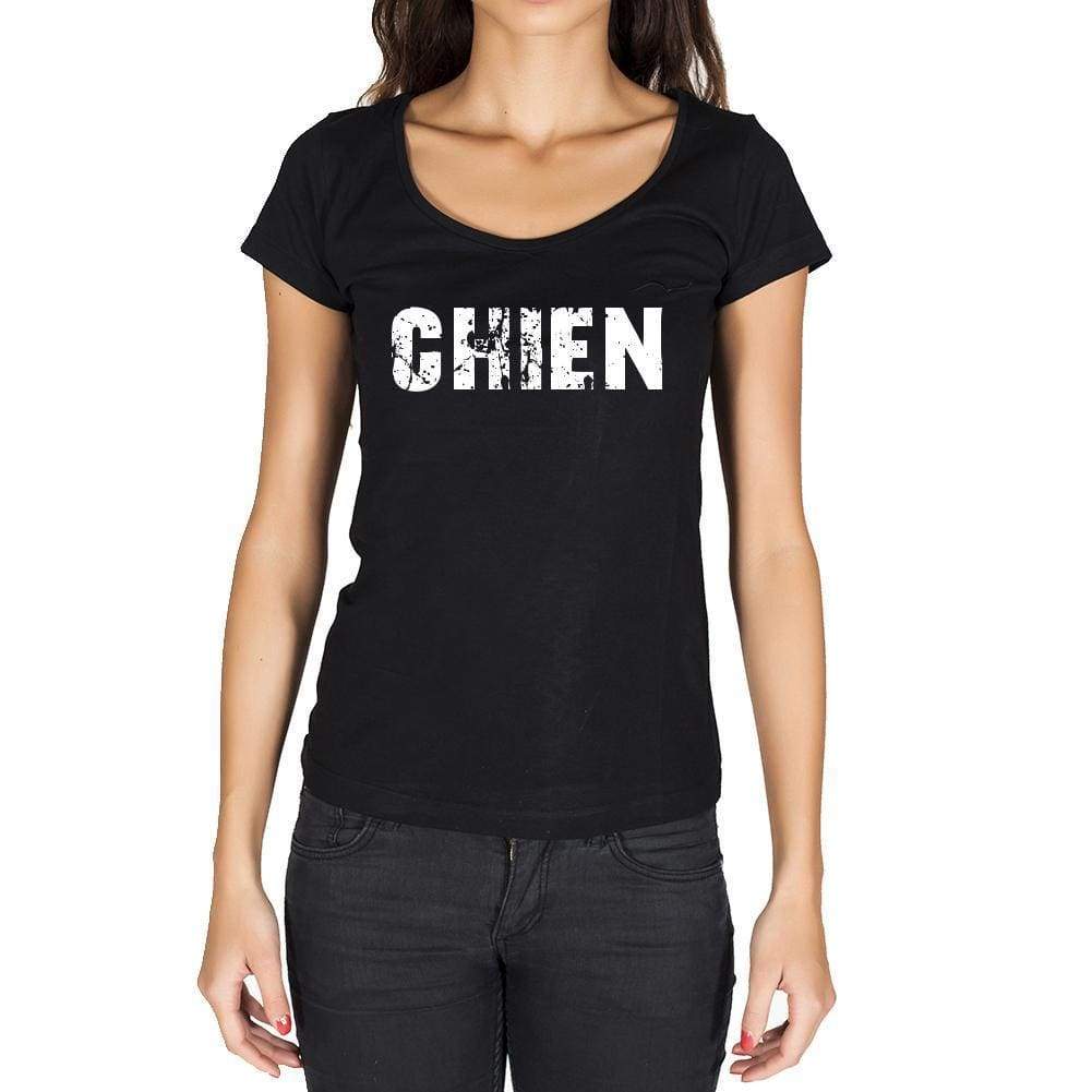 Chien French Dictionary Womens Short Sleeve Round Neck T-Shirt 00010 - Casual