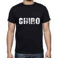 chiro Men's Short Sleeve Round Neck T-shirt , 5 letters Black , word 00006