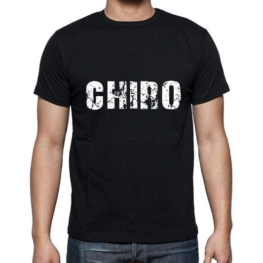 Chiro Mens Short Sleeve Round Neck T-Shirt 5 Letters Black Word 00006 - Casual