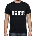 chirr Men's Short Sleeve Round Neck T-shirt , 5 letters Black , word 00006