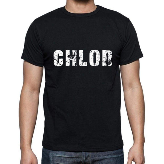 Chlor Mens Short Sleeve Round Neck T-Shirt 5 Letters Black Word 00006 - Casual