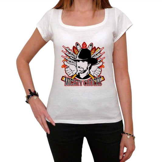 Chuck Norris Mighty Chucks Womens Short Sleeve Scoop Neck Tee 00218