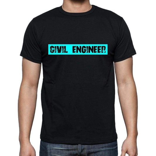 Civil Engineer T Shirt Mens T-Shirt Occupation S Size Black Cotton - T-Shirt