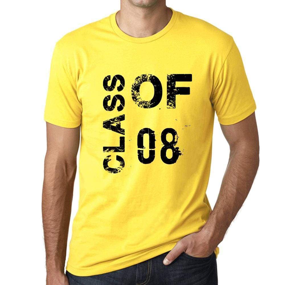 Class Of 08 Grunge Mens T-Shirt Yellow Birthday Gift 00484 - Yellow / Xs - Casual