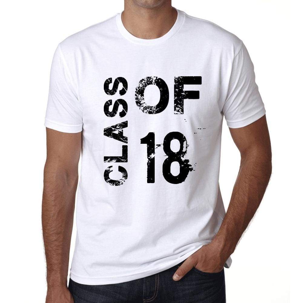 Class Of 18 Mens T-Shirt White Birthday Gift 00437 - White / Xs - Casual