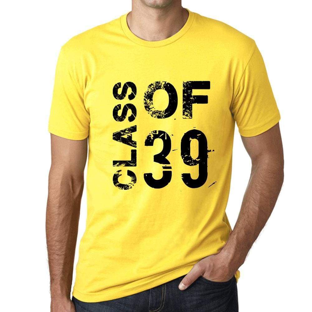 Class Of 39 Grunge Mens T-Shirt Yellow Birthday Gift 00484 - Yellow / Xs - Casual
