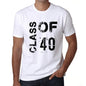 Class Of 40 Mens T-Shirt White Birthday Gift 00437 - White / Xs - Casual
