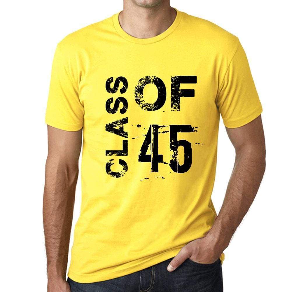 Class Of 45 Grunge Mens T-Shirt Yellow Birthday Gift 00484 - Yellow / Xs - Casual