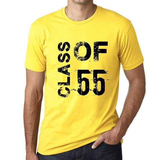 Class Of 55 Grunge Mens T-Shirt Yellow Birthday Gift 00484 - Yellow / Xs - Casual