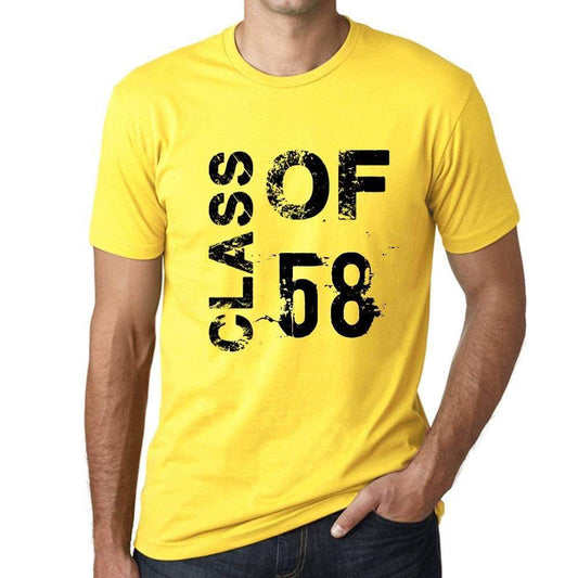 Class Of 58 Grunge Mens T-Shirt Yellow Birthday Gift 00484 - Yellow / Xs - Casual